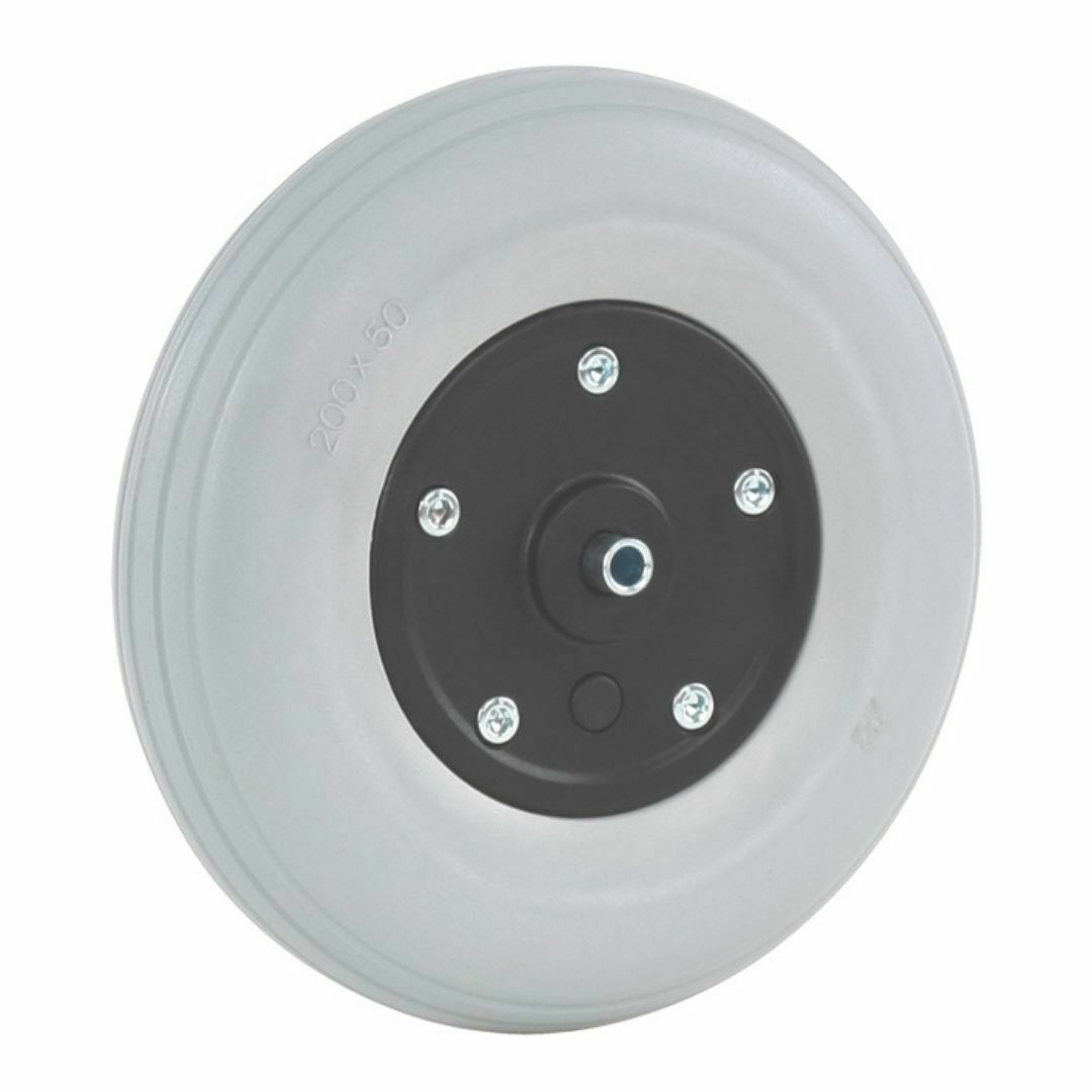 MBL Front wheels 8” (200 x 50 mm) wheel with split rim and ribbed polyurethane tyre for wheelchairs