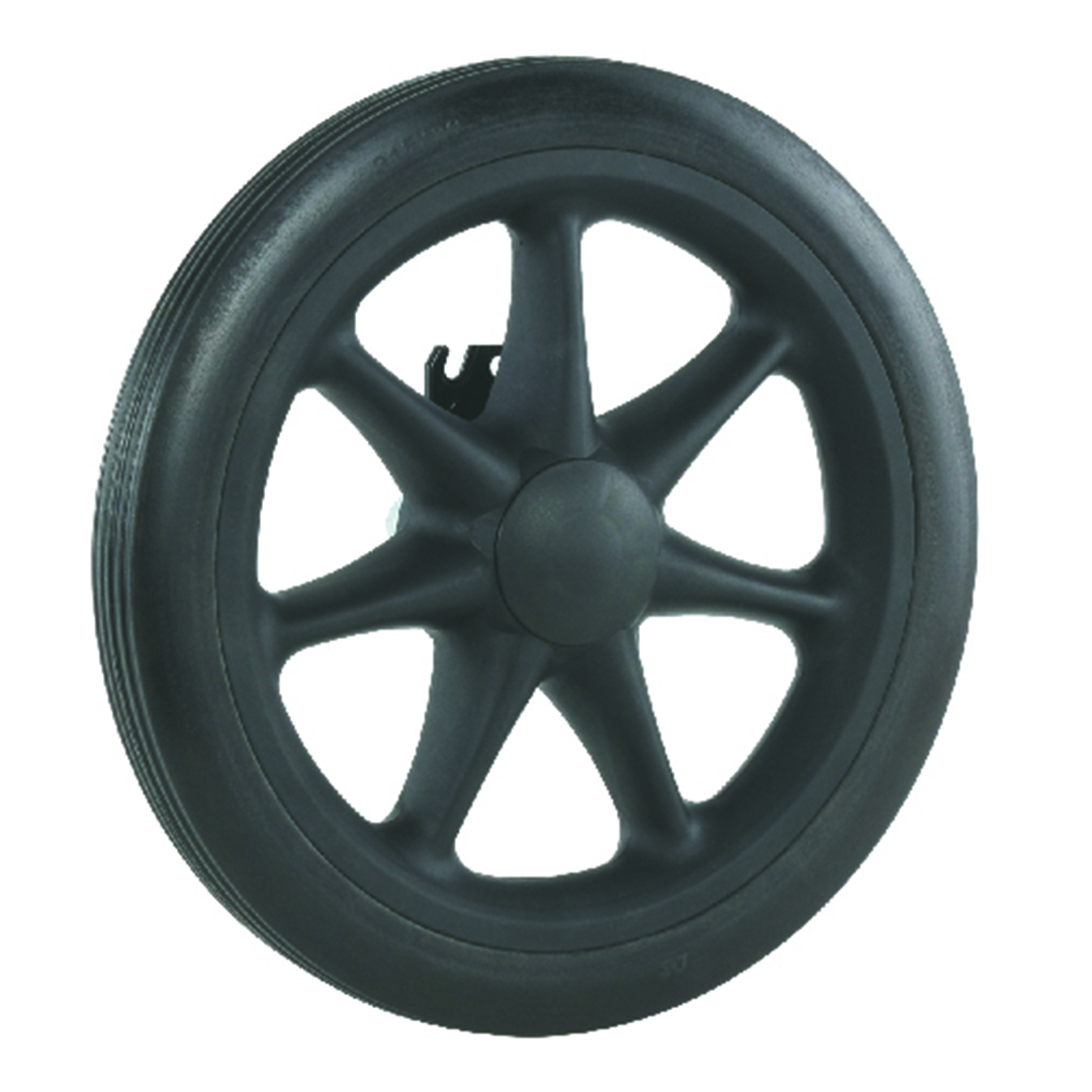Transfer wheel 12” with drum brake, M12 fixed bolt and low polyurethane tyre