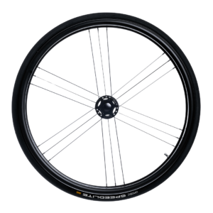 Omobic Hurricane all-round rear wheel for wheelchair front