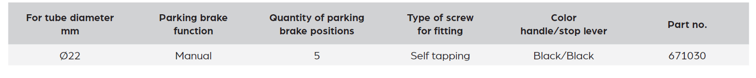 MBL BH1 brake handle with straight cable outlet
