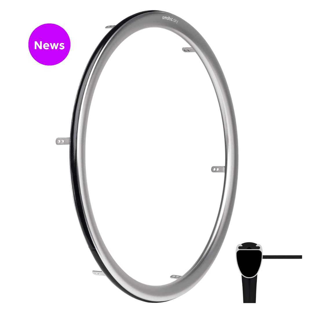 Omobic Airy silver polished anodized handrim for active wheelchairs
