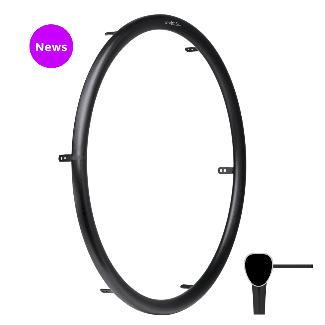 Omobic Flow black brushed ergonomic lightweight handrim for active wheelchairs with profile crossection