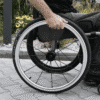Omobic Airy silver polished handrim for active wheelchairs in action